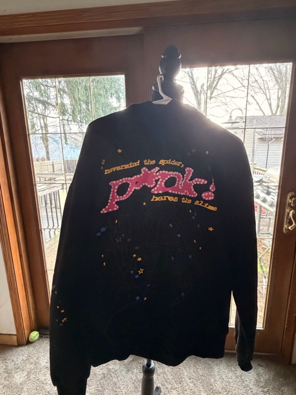Spyder Black Graphic Bomber Jacket with Pink and Yellow Accents